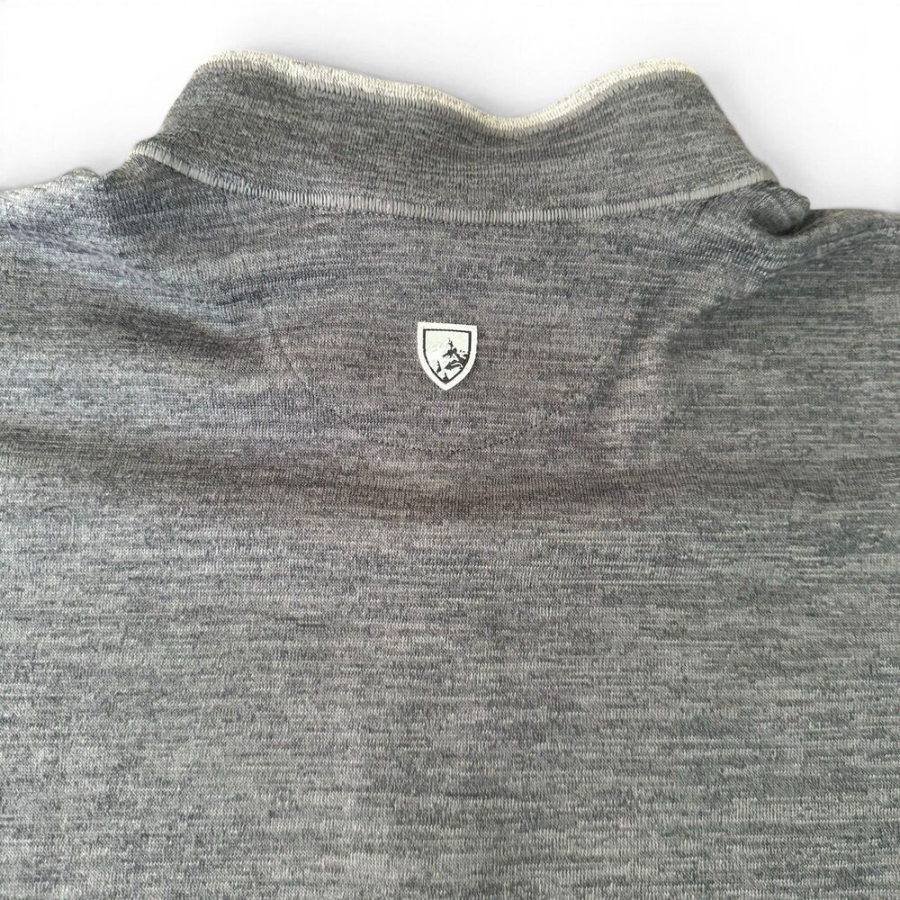 Kuhl 1/4 Zip Pullover Men XL Heather Gray Colorblock Mock Neck Outdoor Sweater - Picture 6 of 13